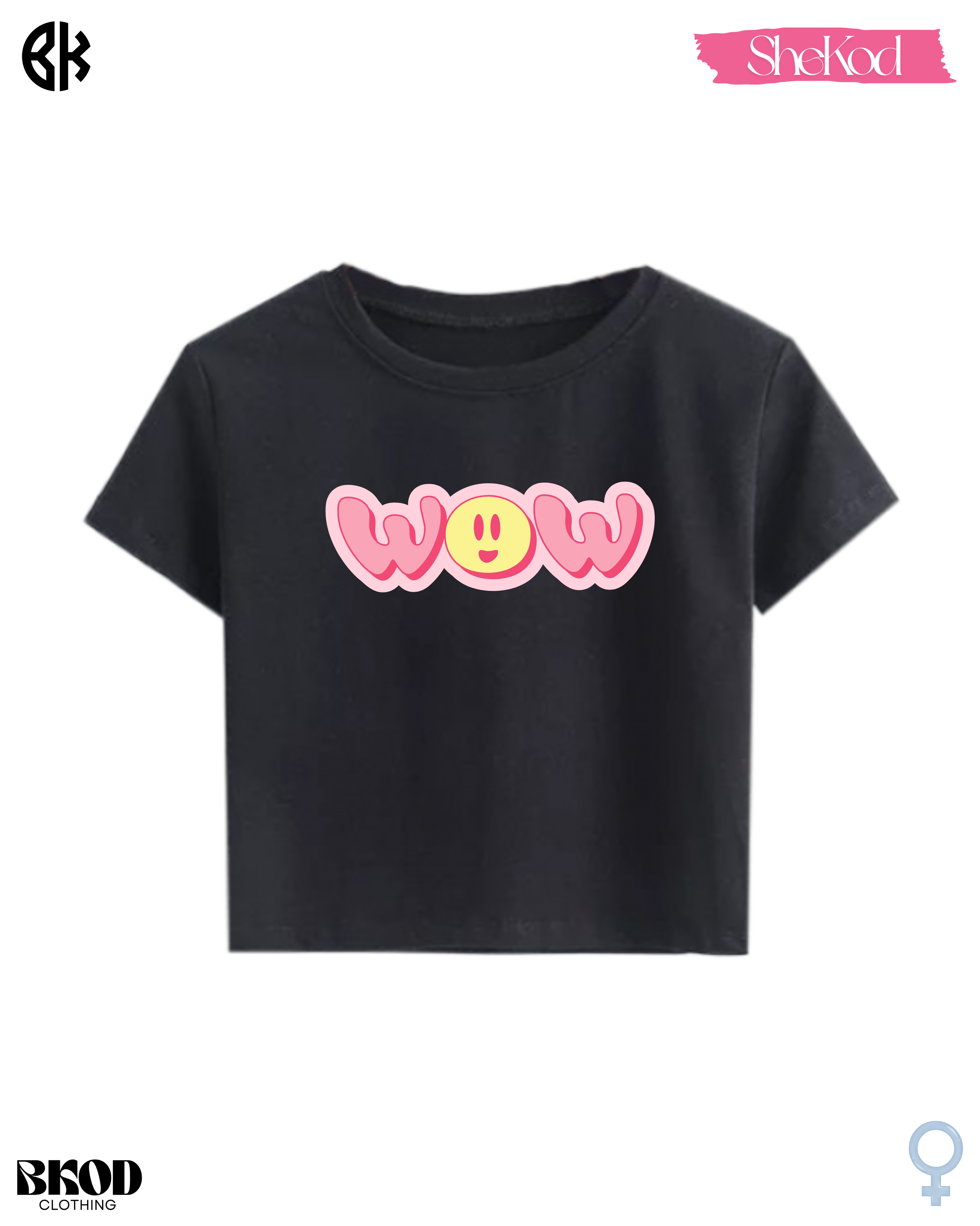 Wow Graphic Crop Tee